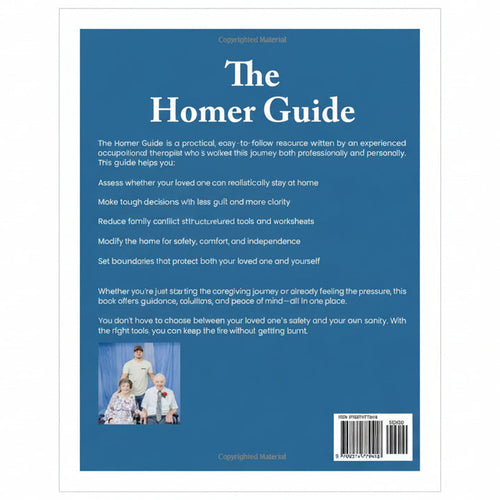 Back cover of 'The Homer Guide' book with text and a barcode.